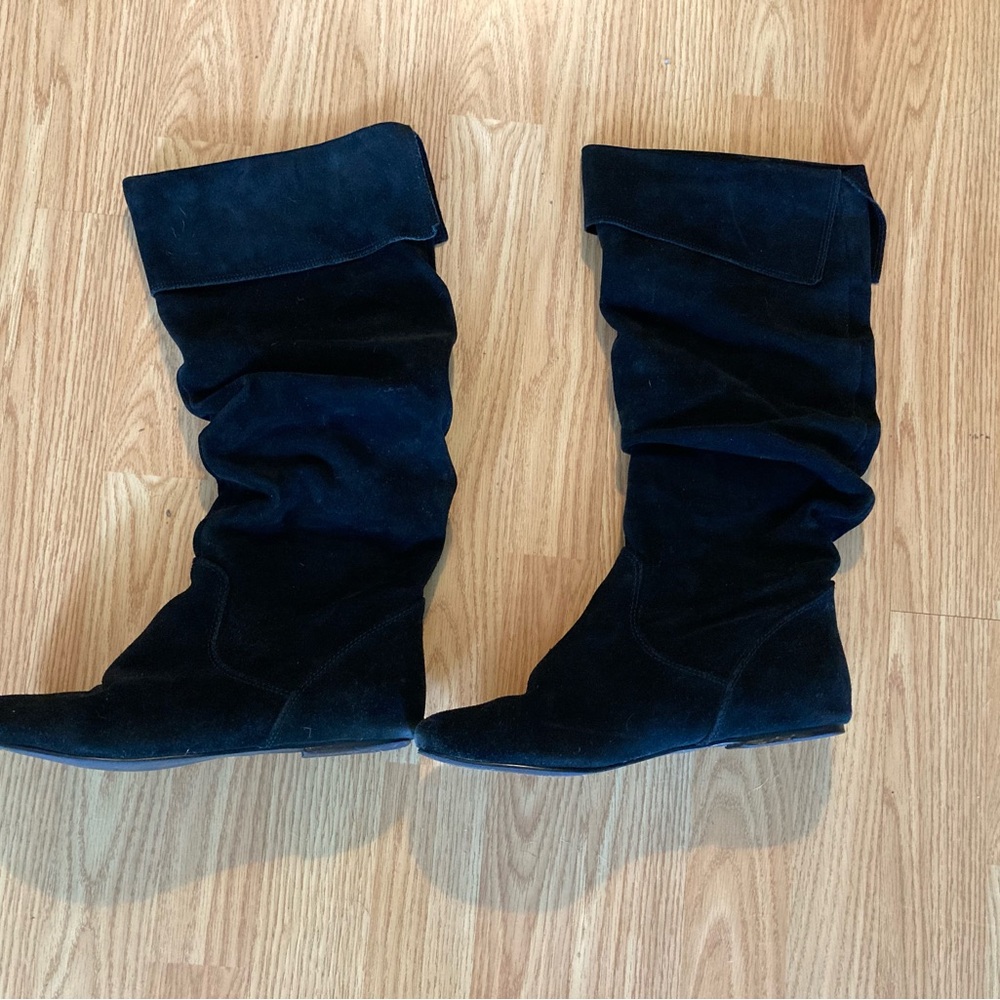 Steve Madden Black Leather Suede Boots